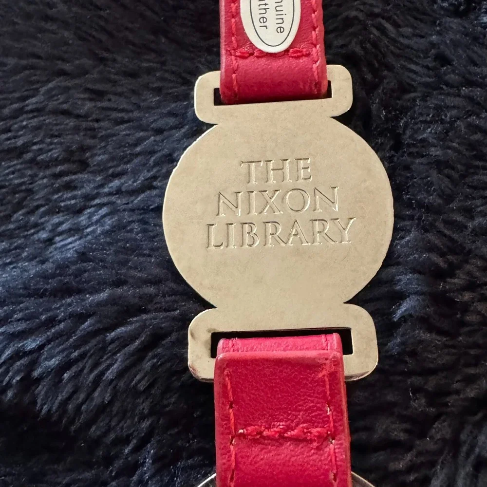The Nixon Library First Lady Keychain Key Ring Red Leather‎ Heart